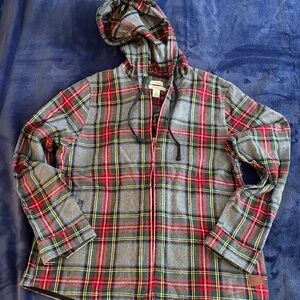 L.L. Bean Women’s Plaid Hoodie - Red, Green, Yellow, Gray